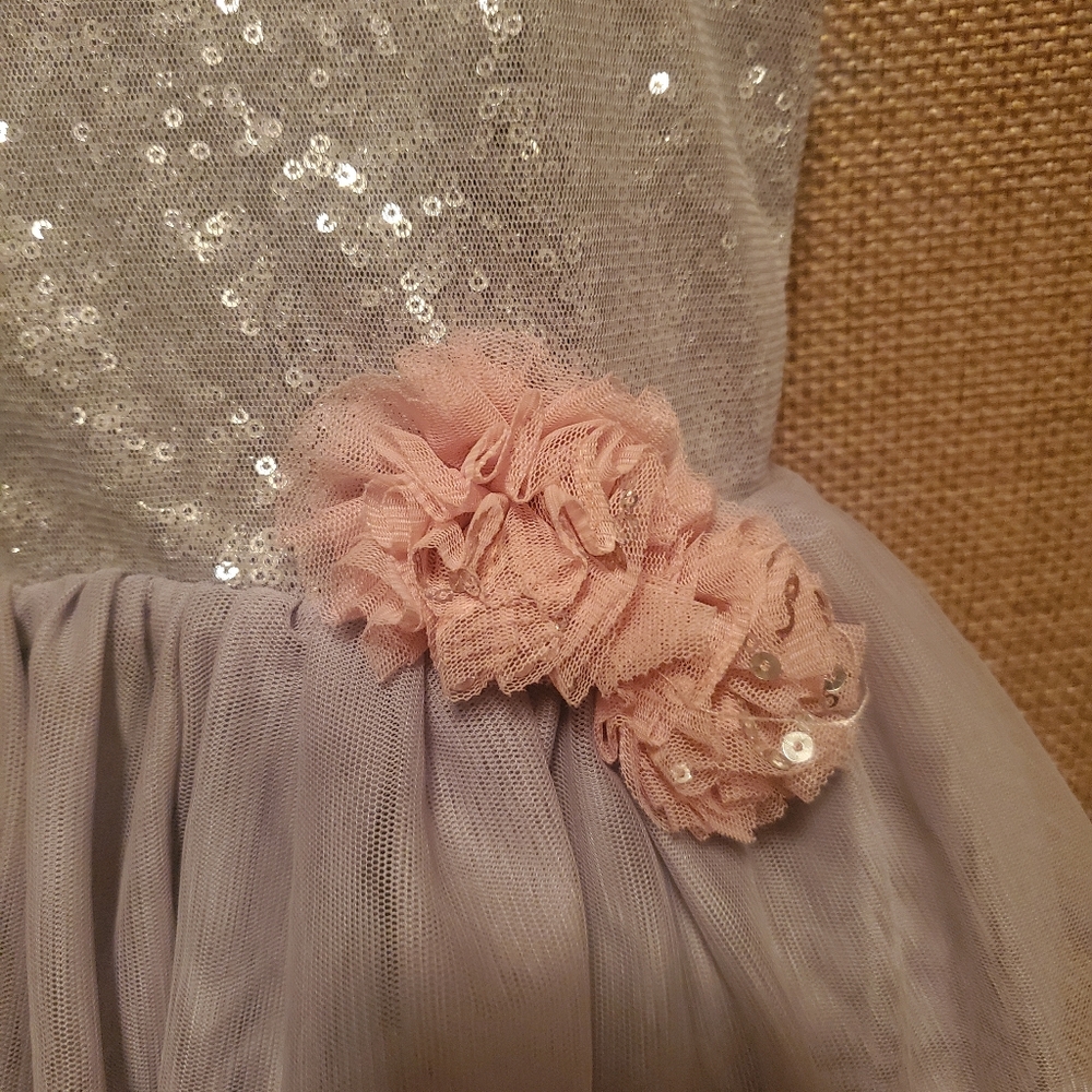Silver sequence lace dress - Picture 3 of 4